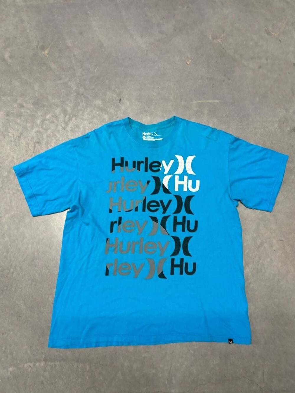 Hurley Men's Repeat Graphic Logo Short Sleeve T-Shirt Blue XL